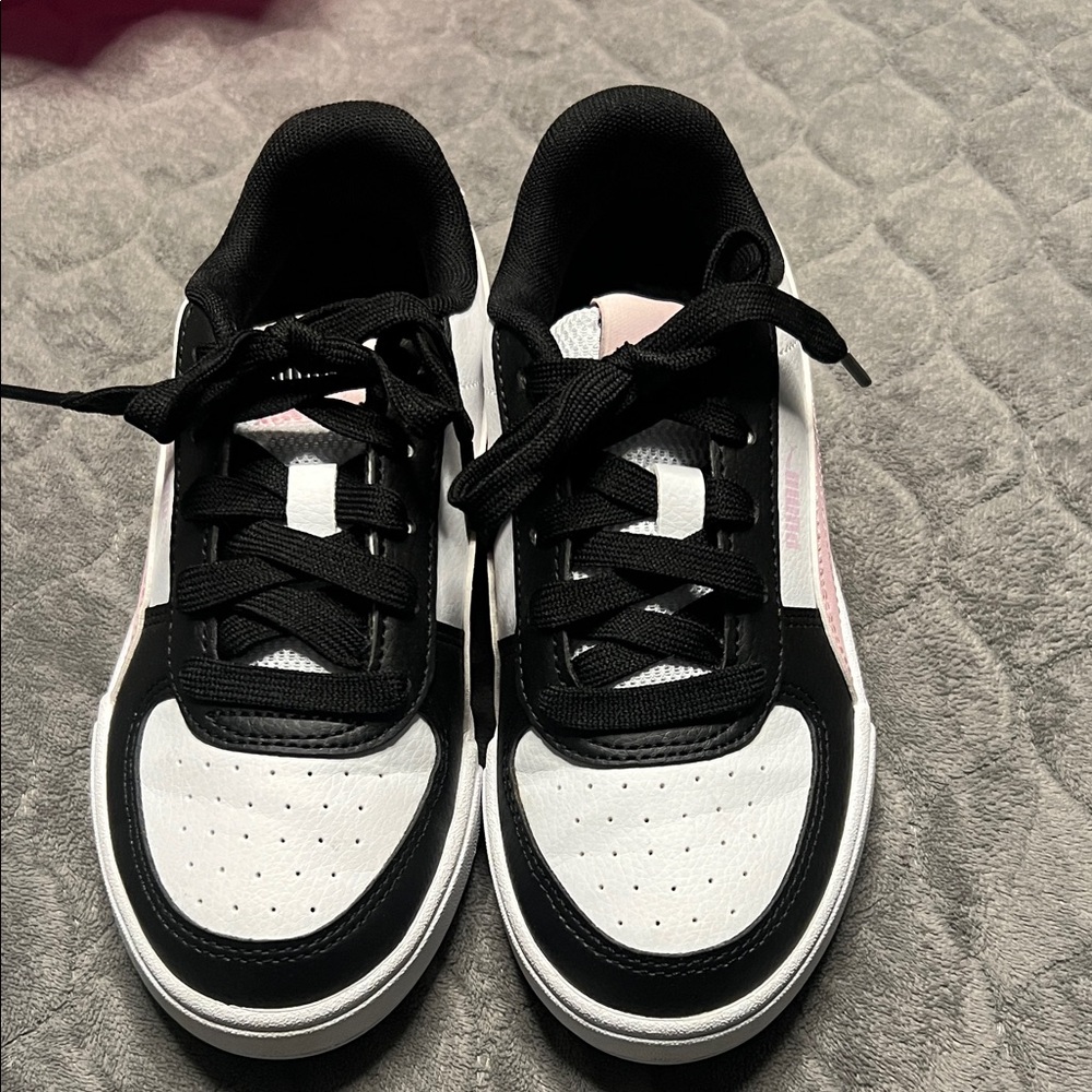 Puma Stylish Black and White Kids Shoes